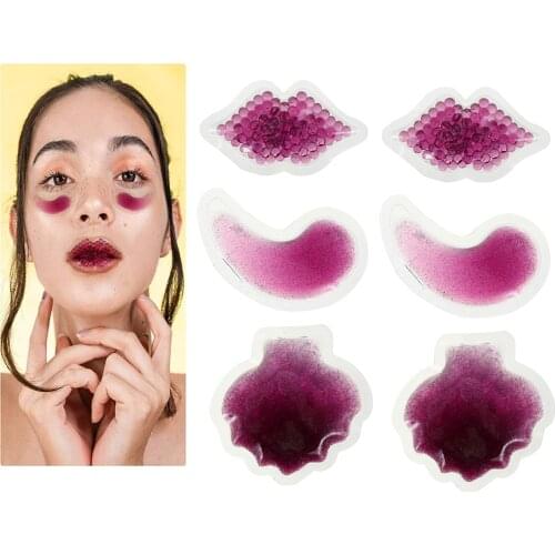 6PCS Hot Cold Gel Ice Packs Face Eye Cooling Gel Mask Hot Cold Facial Bead For Facial Eye Lip Pain Relief Dark Circles Skin Care