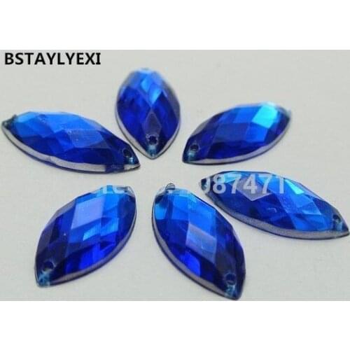 9*20mm Mix Color Rhinestones Flat Back Sew On Acrylic Horse Eye Gems Fancy Shape Strass Crystal Stones For Jewelry Dress Craft