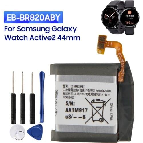 Original Replacement Watch Battery EB-BR820ABY For Samsung Galaxy Watch Active 2 Active2 SM-R820 SM-R825 44mm 340mAh With Tools