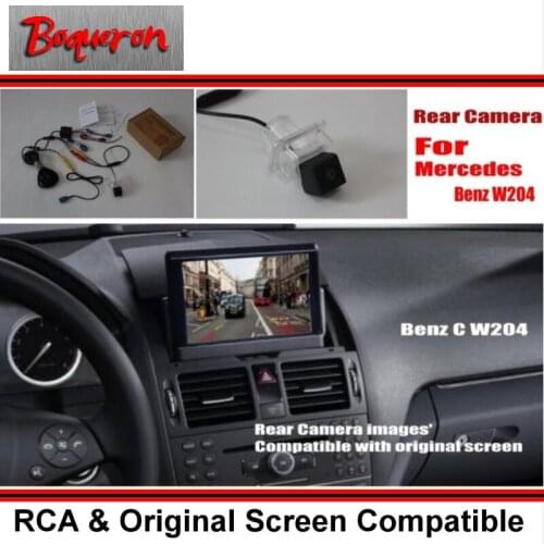 Car Rear View Camera Sets For Mercedes Benz C Class W204 2007~2014 / Back Up Reverse Camera / RCA & Original Screen