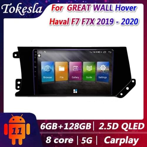 Tokesla 9" Android 11 Car Radio For GREAT WALL Hover Haval F7 F7X Auto Central Multimedi Gps Navigation Dvd Player 2019 - 2020