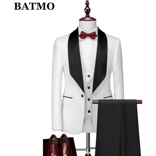 BATMO 2020 new arrival wedding dress men,mens fashion suits ,jackets+pants+vest,plus-size M-5XL 1931