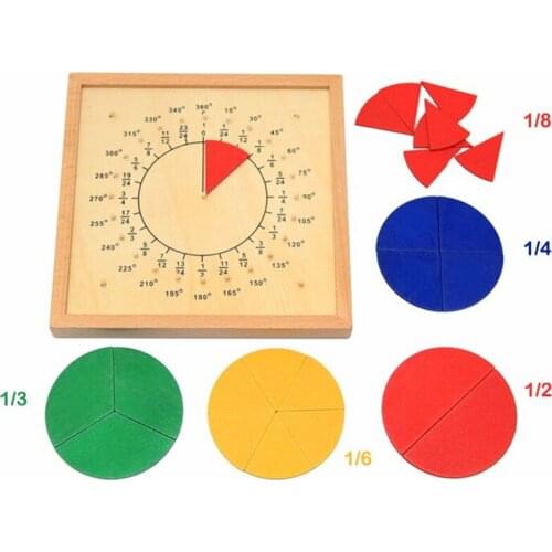 Baby Toys Circular Mathematics Fraction Division Teaching Aids Montessori Board Wooden Toys Child Educational Gift Math Toy