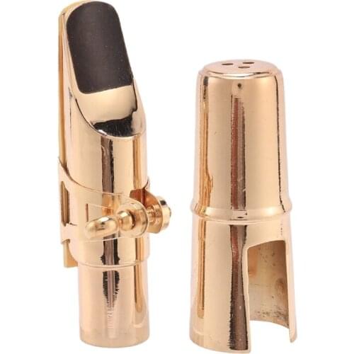 Golden Alto Sax Saxophone Mouthpiece with Cap and Ligature Musical Instruments Parts