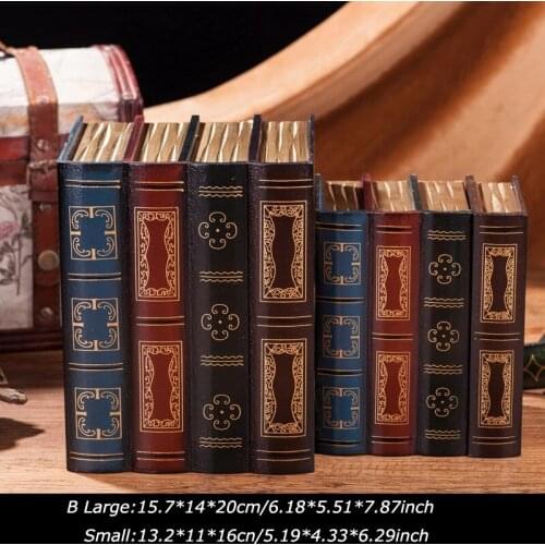 Retro Fake Book Storage Box Ornament Simulation Book Decoration Office Sundries Organizer Photo Prop