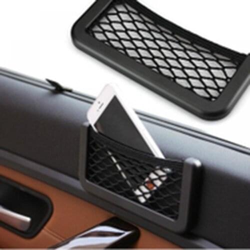 1 PC Phone Holder Pocket Organizer Auto Car Black Storage Net String Pouch Bag GPS Holder Adhesive Visor Box Auto Accessories