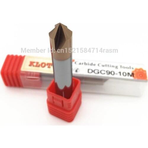 KLOT Solid Carbide TiCN Chamfering End Mill 60/90/120 Degree Chamfer Drill 2mm-20mm Countersink HRC60