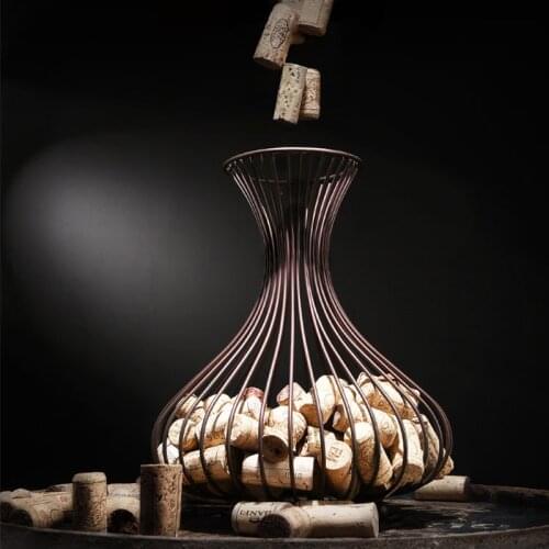 Wine Stopper Storage Basket Metal Container Bar Home Decor Kitchen Table Ornaments Bottle Cork Storage Nordic Creative Crafts