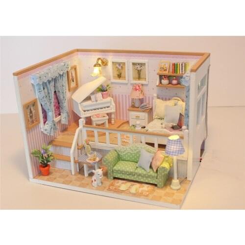 LIANYUN DIY Dollhouse Wooden DollHouses Miniature Doll House Toys for Children Birthday Gift
