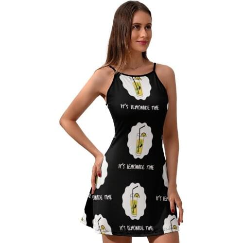 Lemon Dress Suspender Pattern Summer Dresses Curvy Girls Polyester Soft One-Piece Dress