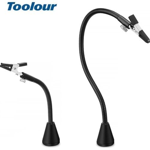 Toolour Magnetic PCB Board Fixed Clip Flexible Arm Soldering Third Hand with Magnetic Base Alligator Clip Welding Auxiliary Tool