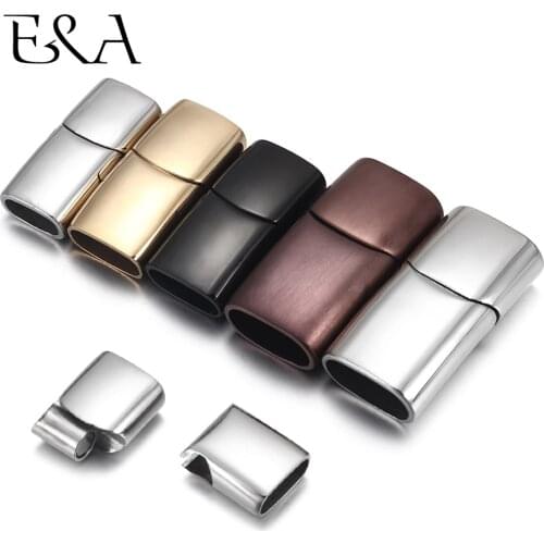 2Clasps Stainless Steel Magnetic Clasp Hole 8*4mm 10*5mm 12*6mm for Leather Cord Magnet Lace Buckle Bracelet Jewelry DIY Making