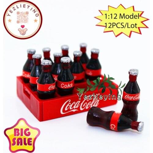 Mini 1:12 Scale Dollhouse Miniature Coke Drink Water Bottle Beverage cola Model For Scene BJD Barbies DollHouse Kitchen Food Toy