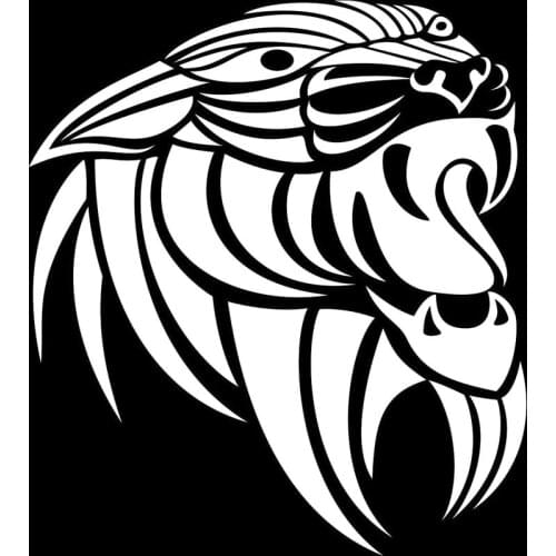 Tiger Rotating Face Fashion Decals High Quality Car Window Decoration Personality Pvc Waterproof Decals Black/white, 16cm*14cm