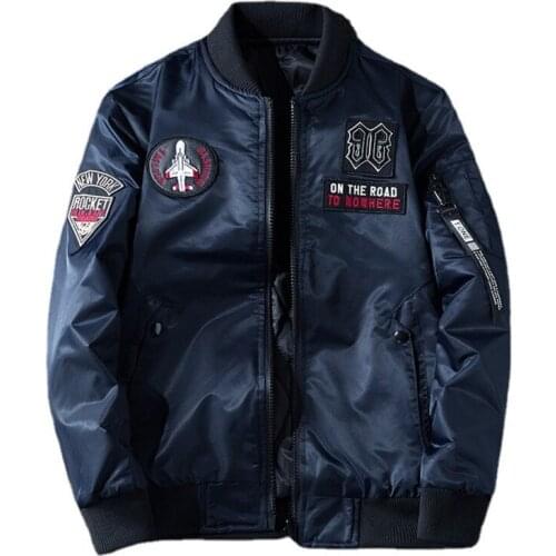 2021 Mens Military Varsity Jacket Autumn Windbreaker Pilot Embroidered Baseball Uniform Stand Collar Plus Size Coat Men Fashion