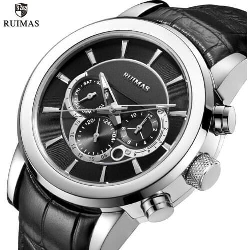 RUIMAS Automatic Watches Men Luxury Leather Strap Wristwatch Top Brand Waterproof Mechanical Watch Man Relogios Masculino 6767