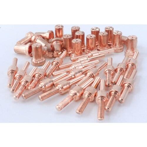 40pcs Plasma Cutting Torch Consumable Cutting Extended Long Plasma Cutter Kit 40A PT31 Plasma Torch Tip Electrode Nozzle