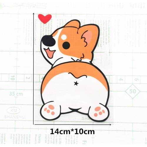 LLY-0143 Personality Car Stickers Dog Welsh Corgi Pembroke Cartoon Cute Modeling Decal PVC New Design Fashion Cool Style Decals