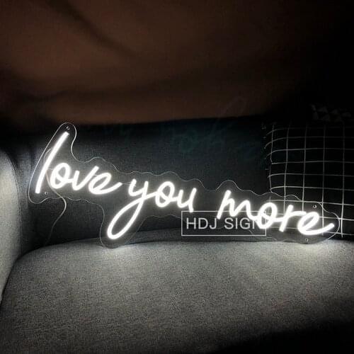 Love You More Custom Neon Sign Suitable For Couple Bride Wedding Propose Party Home Personalized Design Wall Decor LED Light