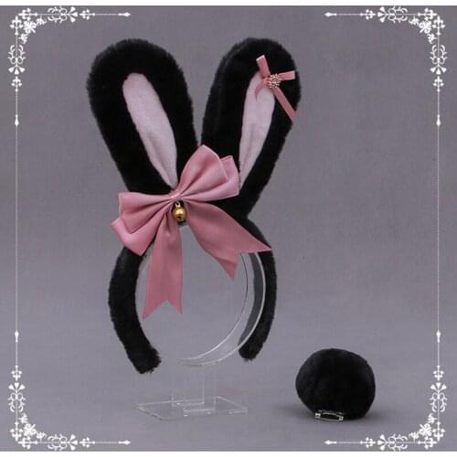 New Adult Sex Costume Sex Tools Lolita Accessories Bow Bunny Ears Headband Bunny Tail Set Japanese Anime Cosplay Bunny Costume