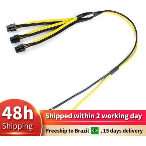 S7/S9 to Triple 3X PCI-E PCIe PCI Express 6Pin Graphics Card Splitter Power Cable Cord for BTC miner Machine 12AWG+18AWG F21511
