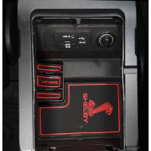 Full set Car Coasters For Ford Mustang 15-20 water cup trough door trough armrest box decoration accessories