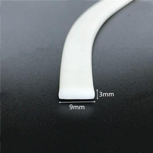 Silicone Foam Strip Heat Insulation Bar 9mm x 3mm 9x3mm 1 Meter White