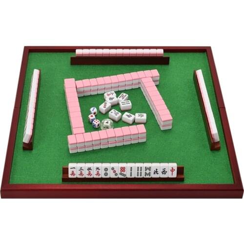 Portable Folding Mahjong Mini Handmade Chess Pieces Mahjong Set Family Gathering Table Games Gra Planszowa Travel Games Ed50zm