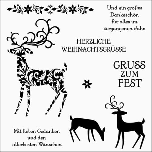 German Text Silicone Clear Rubber Stamp Sheet Cling Scrapbooking DIY Cute Pattern Photo Album Paper Decoration