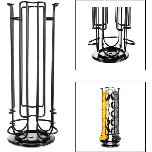 24Cups Rotatable Coffee Pod Holder For Dolce Gusto Capsule Display Capsule Rack Tower Stand Storage Shelves