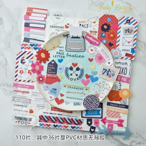 Thinking of you Transparent PVC diecuts for DIY scrapbooking/photo album Decoration Crafts