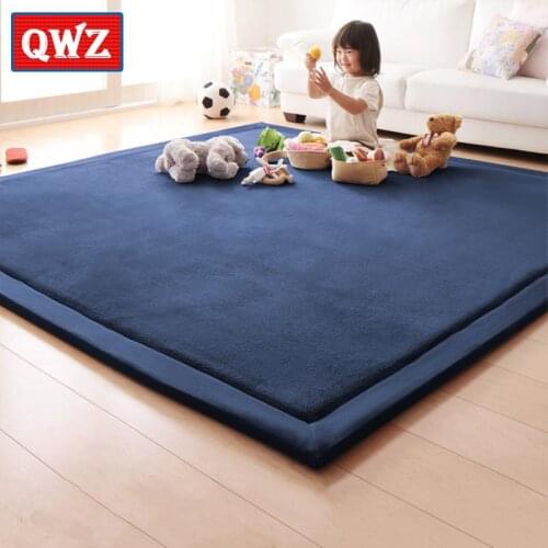QWZ New 2CM Thick Play Mats Coral Fleece Blanket Barpet Bhildren Baby Crawling Tatami Mats Cushion Mattress for Bedroom