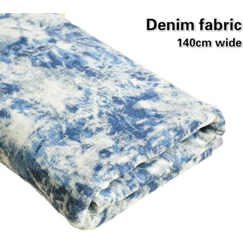 Thick Tie-dye Cotton Denim Fabric Handmade DIY Pants Jacket Skirt Clothing Multi-purpose Production Accessories