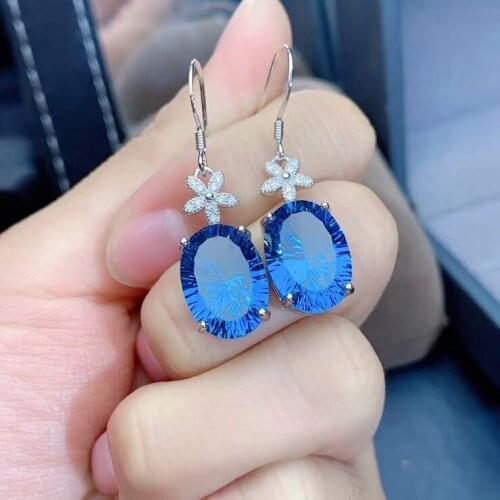 Topaz Ring Natural And Real Topaz Earring 925 sterling silver Fine jewelry Topaz Earring