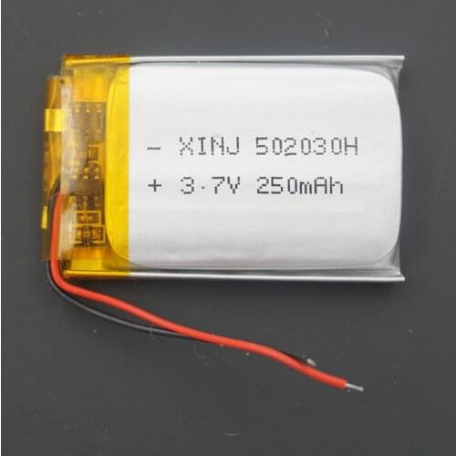 XINJ 3.7V 250mAh Lithium Polymer Rechargeable Battery Li ion li po cell 502030 For Sat Nav MP3/MP4 E-book Driving recorder DIY