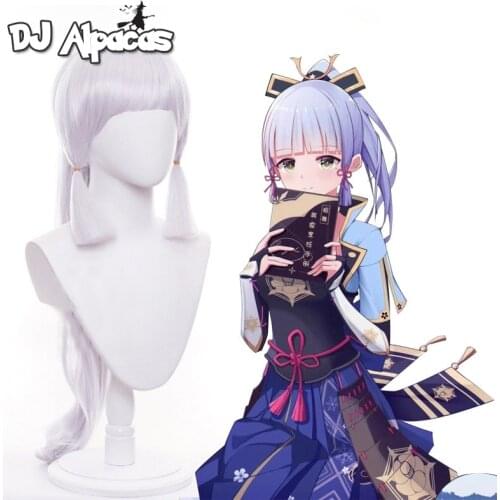 Game Genshin Impact Kamisato Ayaka Cosplay Silver Wigs Carnival Halloween Costumes Women Party Sexy Anime Wigs