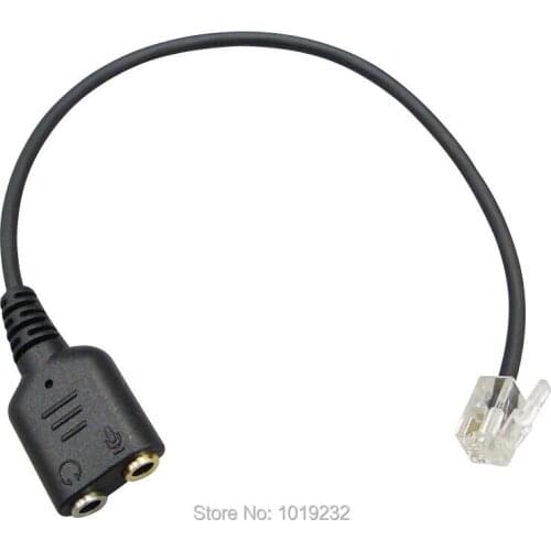 10pcs/lot Free Shipping PC Headset to CISCO Phone Jack, Dual 3.5mm to RJ9 / RJ11 adapter cable female 3.5mm jack to RJ9 adapter