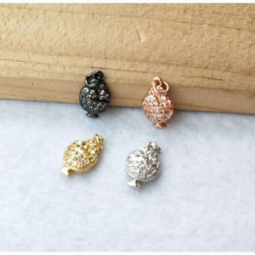 10 Pieces Tiny CZ crystal Charm Jewelry CZ zircon Stone Micro pave Pendant Finding DIY necklace for women PD972