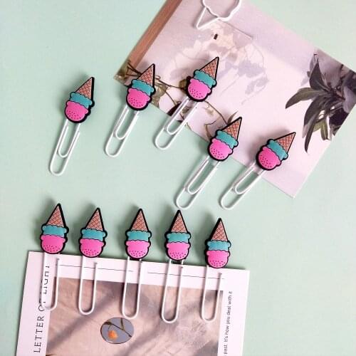 10pcs icecream Bookmarks for Book Paper Clips for School Teacher Page Holder Stationery Office Supply Friends Xmas Gift