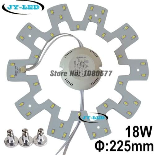 18W SMD 5730 LED Ceiling Light Panel Board Gear Shape AC180-260V For Remould Plate Disc With Magnet Screw + LED Driver