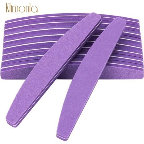 25Pcs/Lot Washable Bendable Nail File 100/180 Grit Purple Boat Sponge Sanding Thick Emery Board DIY Nail Art Buffing Tools