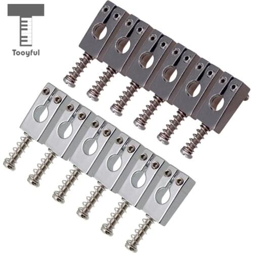 Tooyful 6pcs Guitar Rollers Saddle Bridge String Saddles for Electric Guitar -Black