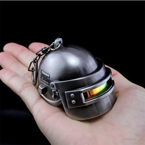 Game Playerunknowns Battlegrounds Cosplay Accessories Level 3 Helmet PUBG Metal Pendant Keychain Key Ring Necklace Toy Prop New