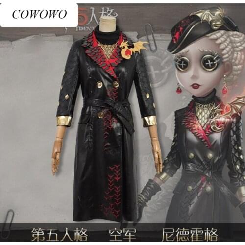 Anime! Identity V Matha Behamfil Game Suit Black Leather Uniform Cosplay Costume Halloween Carnival Party Role Play Outfit S-3XL