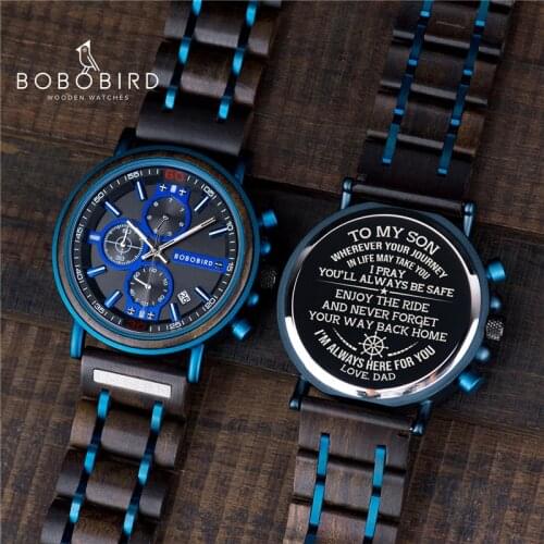 BOBOBIRD Wooden Watch Customized Logo for Free Engrave Your Personalized Logo As Gift With Wooden Box relogio masculino LGS018-6