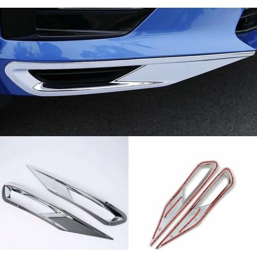JanDeNing 2PCS/Set ABS Chrome Front Fog Lights Lamp Cover Frame Trim Emblems For VOLVO XC60 SUV Hatchback 2018 2019