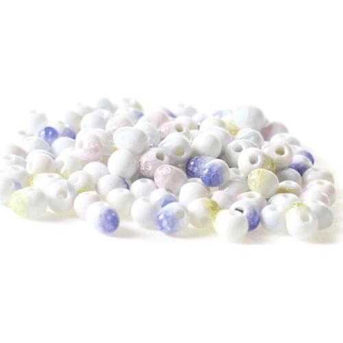 Ceramic Jewelry DIY Handmade Bracelet Necklace Material Features Ice Cracked Beads 6mm Loose Beads