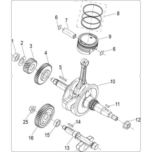 Crankshaft page of Benelli TNT150 BJ150-29A BJ150-29B