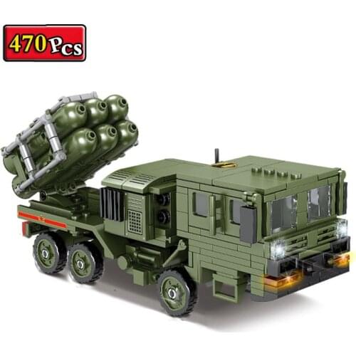 WW2 Military Series World War II HQ-16 Air Defense Missile Vehicle MOC Building Blocks Bricks Toys Gifts