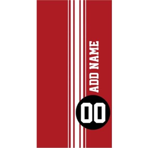 Red Black Racing Stripes Custom Name Number Towel Personalised Men Sport Gym Towels for Bath Microfibre Racing Hand Face Towels